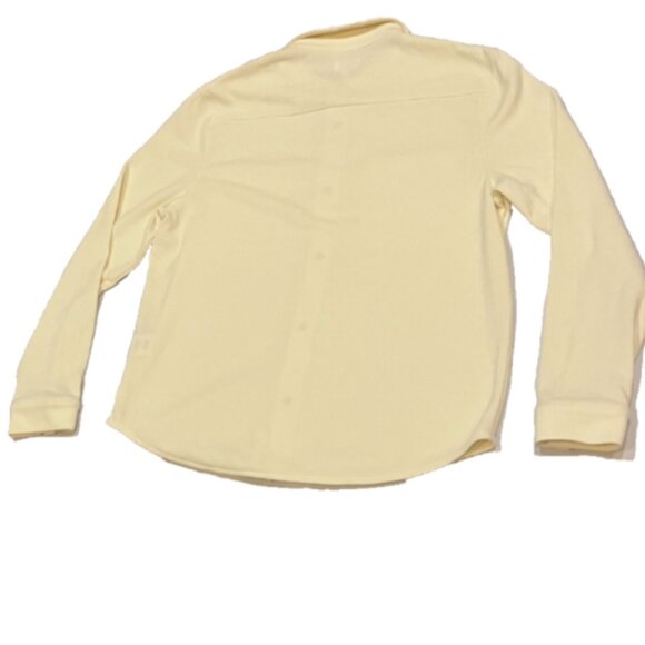 Mode of One Men Long Sleeve Knit Snap Front Shirt Soft Vanilla Size L - Picture 4 of 6